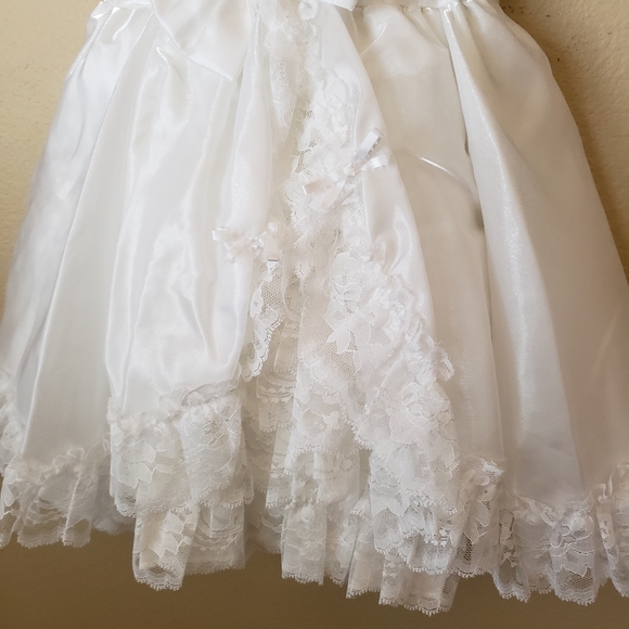 Vintage Lydia Pageant Satin Lace Ruffle Frilly Dress Size: 6 Made in USA - Picture 3 of 12